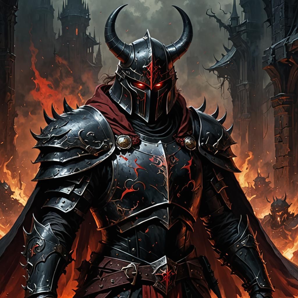Demonic Paladin in Dark Fantasy Style