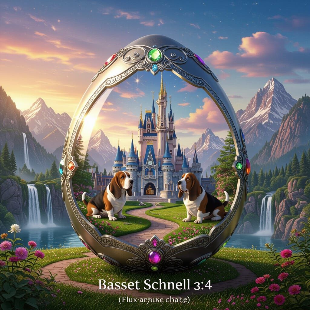 Transparent Egg with Fantasy Castle Landscape
