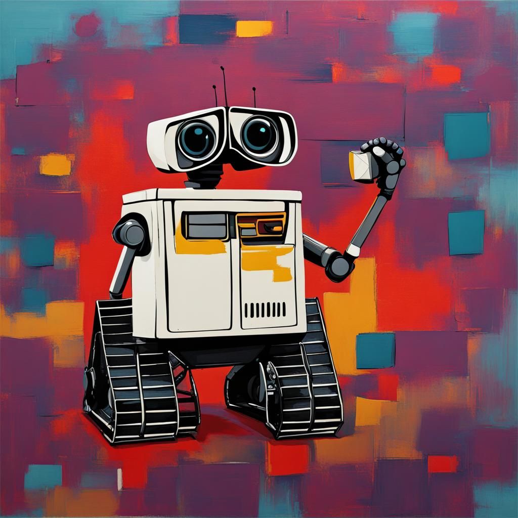 Abstract Wall-E with Complementary Colors