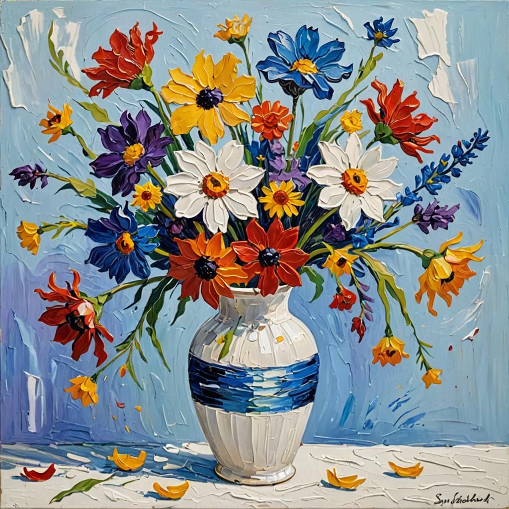 Floral Still Life in Impressionist Style