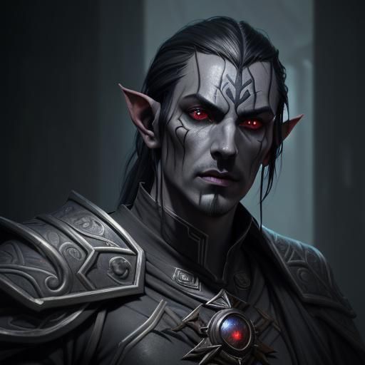 Dark Elf Alchemist: Hyperdetailed Fantasy Portrait