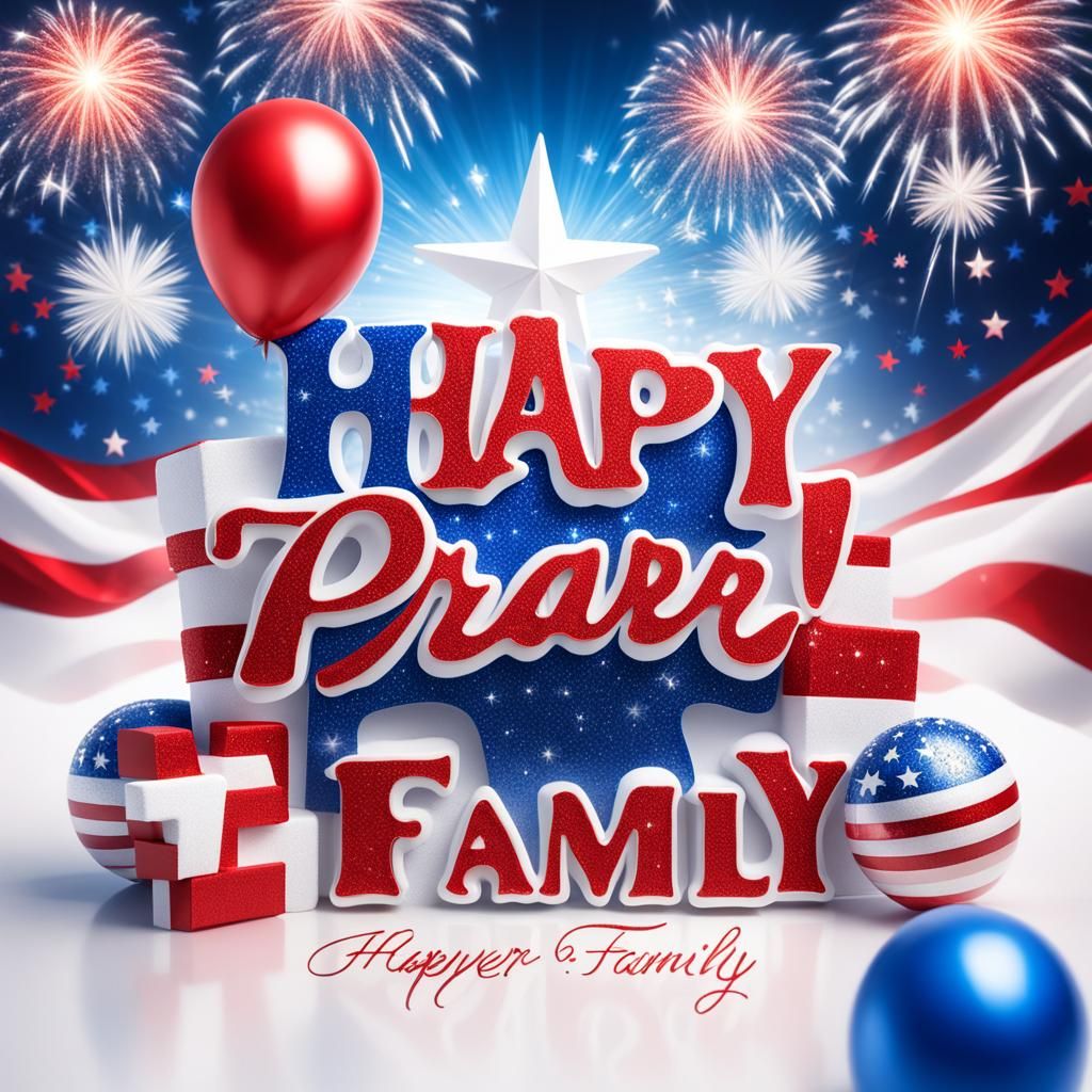 Patriotic Fourth of July Prayer Family Image