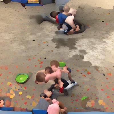 Toddlers' Dominance Fight in the Pit