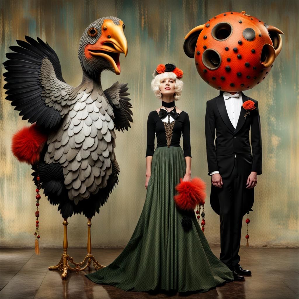 Surreal Alien Restaurant Celebration in Magical Realism