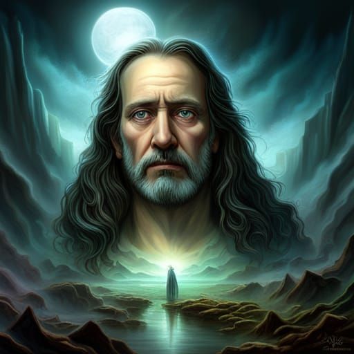 Ethereal One-Eyed Horror in Dramatic Digital Painting