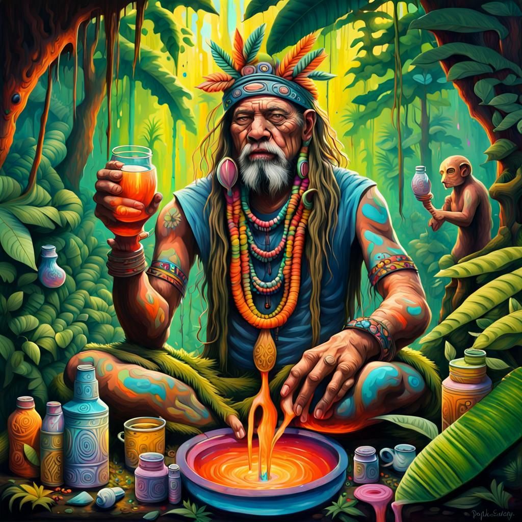 Shaman's Jungle Journey: Graffiti Art with Spiritual Animals