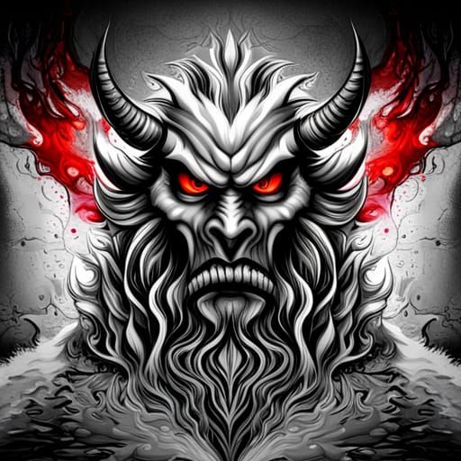 Abstract Demon in Graffiti Art Style