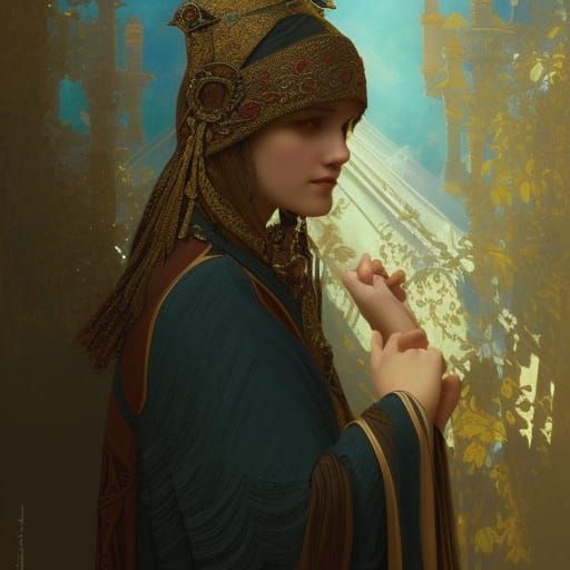 Byzantine Noble in Renaissance Portrait Style