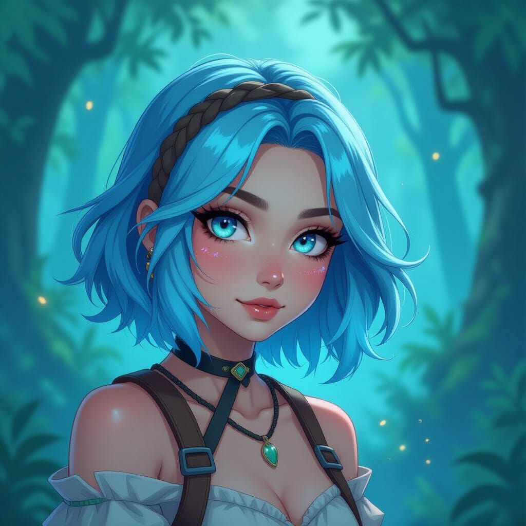 Miqo'te Girl in Celestial Forest, Borderlands Style