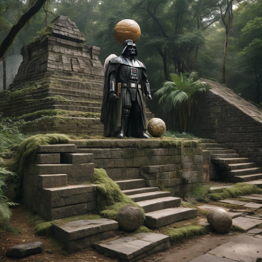 Darth Vader Statue on Mayan Pyramid