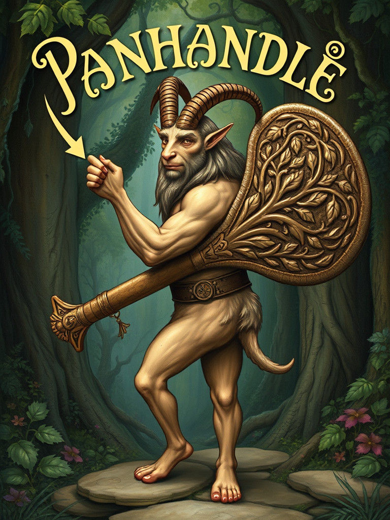 Pan with Panhandle in Arthur Rackham Style