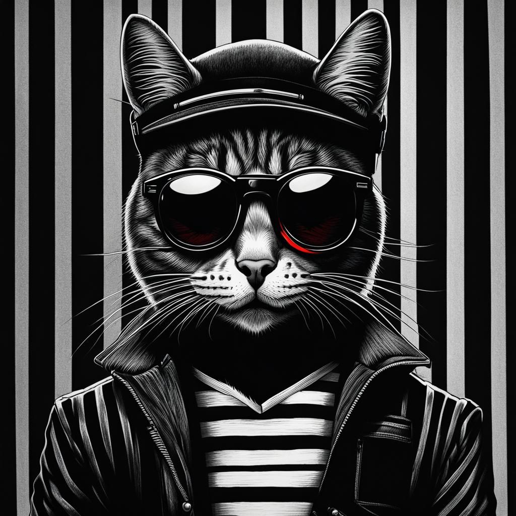 Scary snarling Jet   Black Anthropomorphic scary horror cat ...