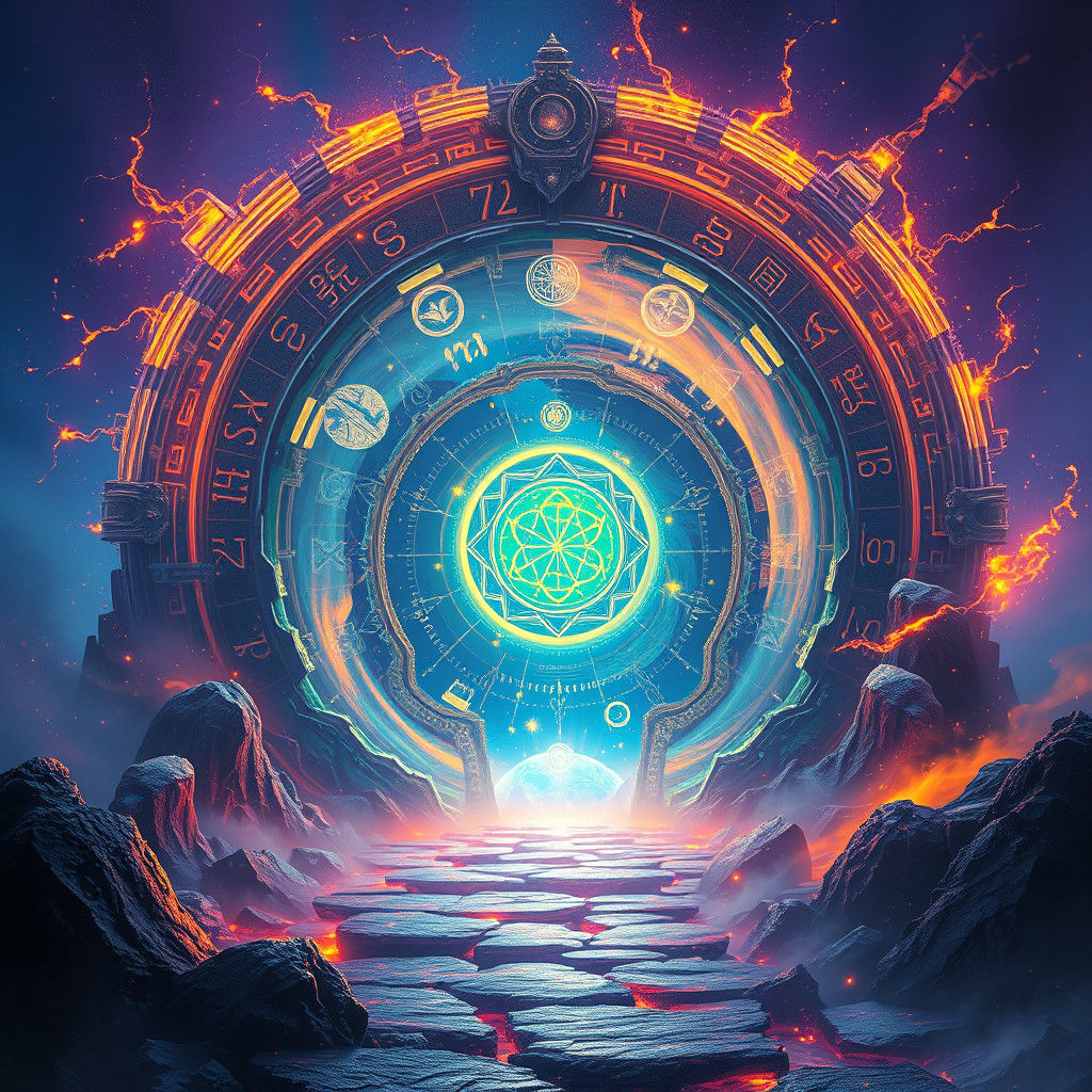 Mystical Glowing Portal with Ethereal Energies