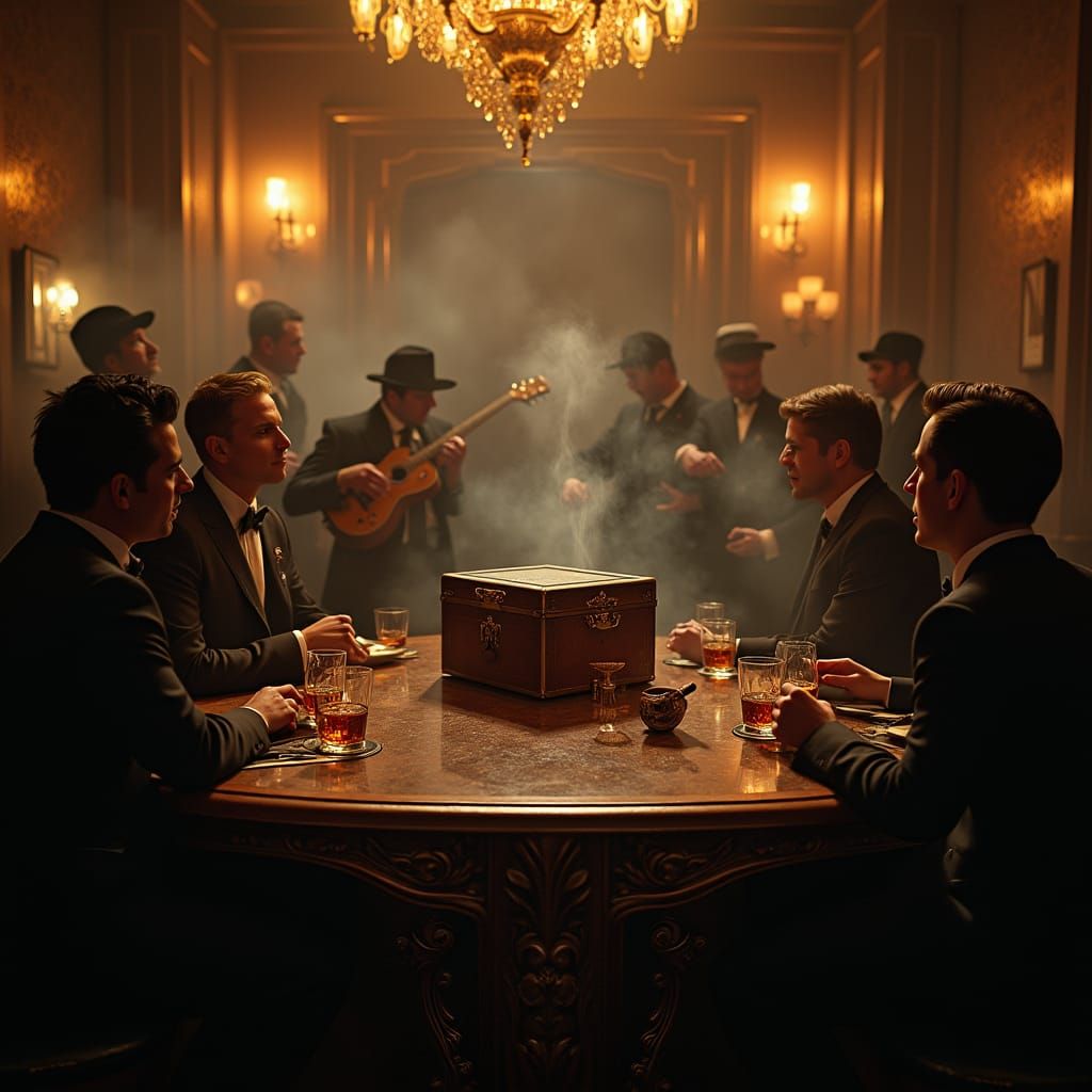 Speakeasy Jazz Bar in a Futuristic Nostalgic Style