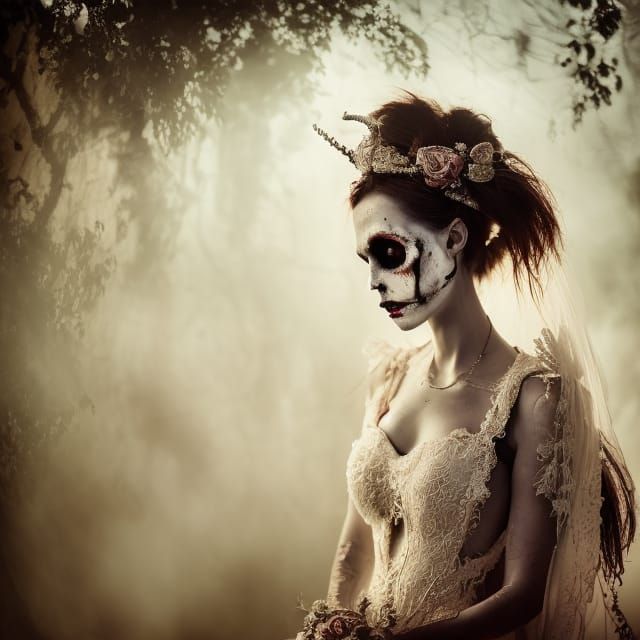 Cinematic Undead Bride Portrait