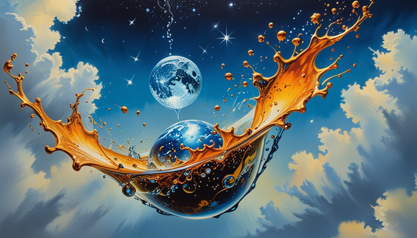 Elegant Open Book with Floating Constellations in Surreal St...