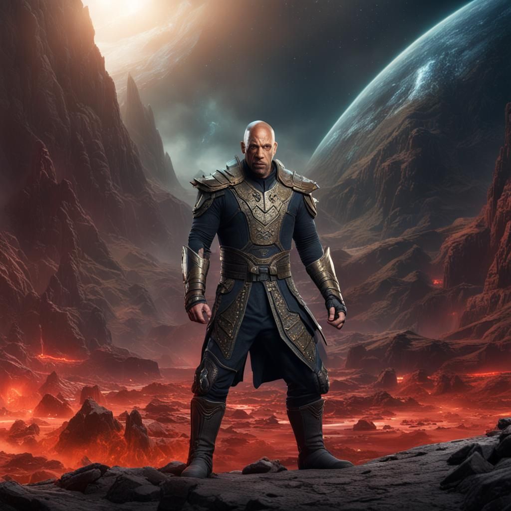 Vin Diesel as Klingon: Detailed Matte Painting