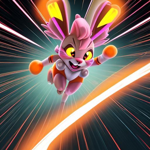 Energetic Bunny Runs at Light Speed