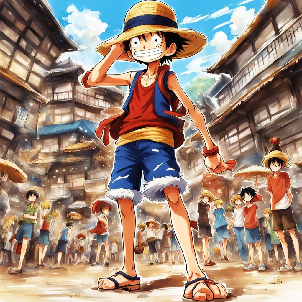 Luffy in Anime Key Visual Style