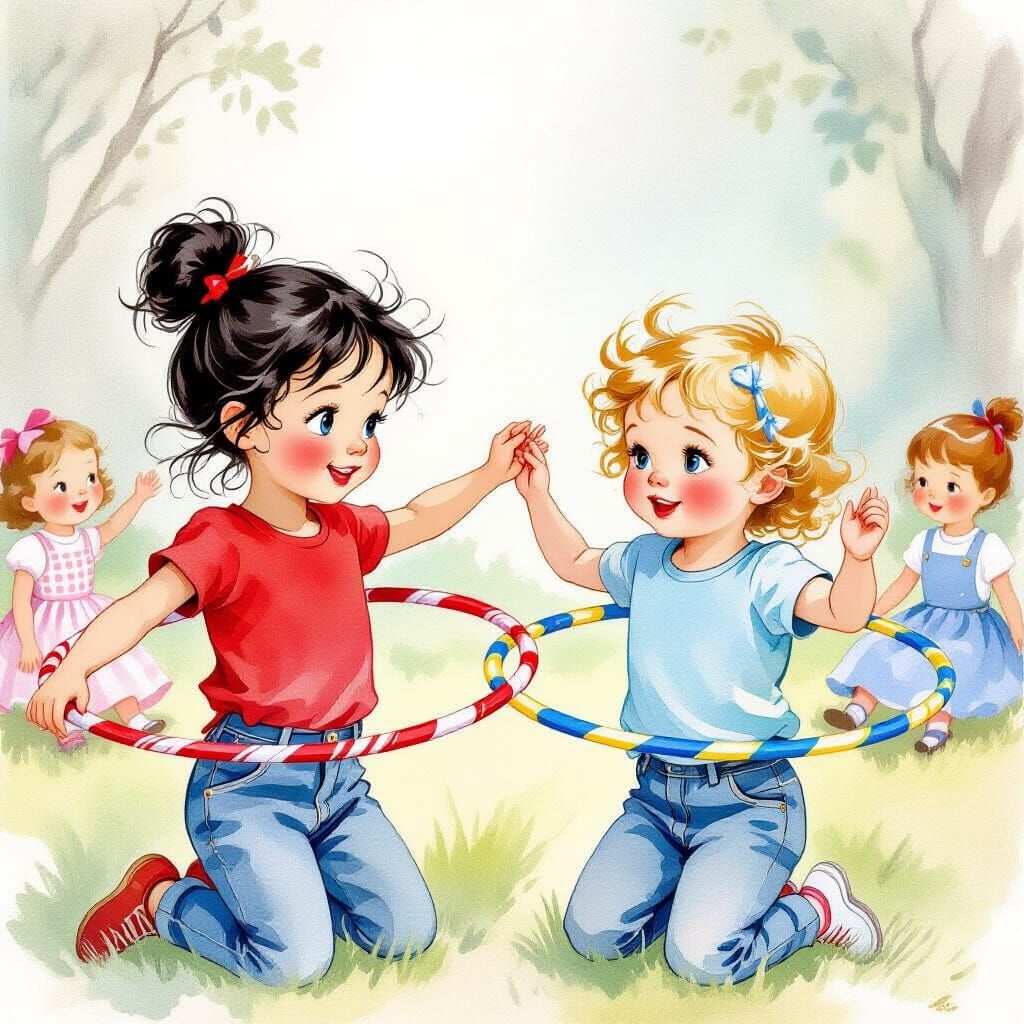 Ollie and Isla learn how to hula hoop!