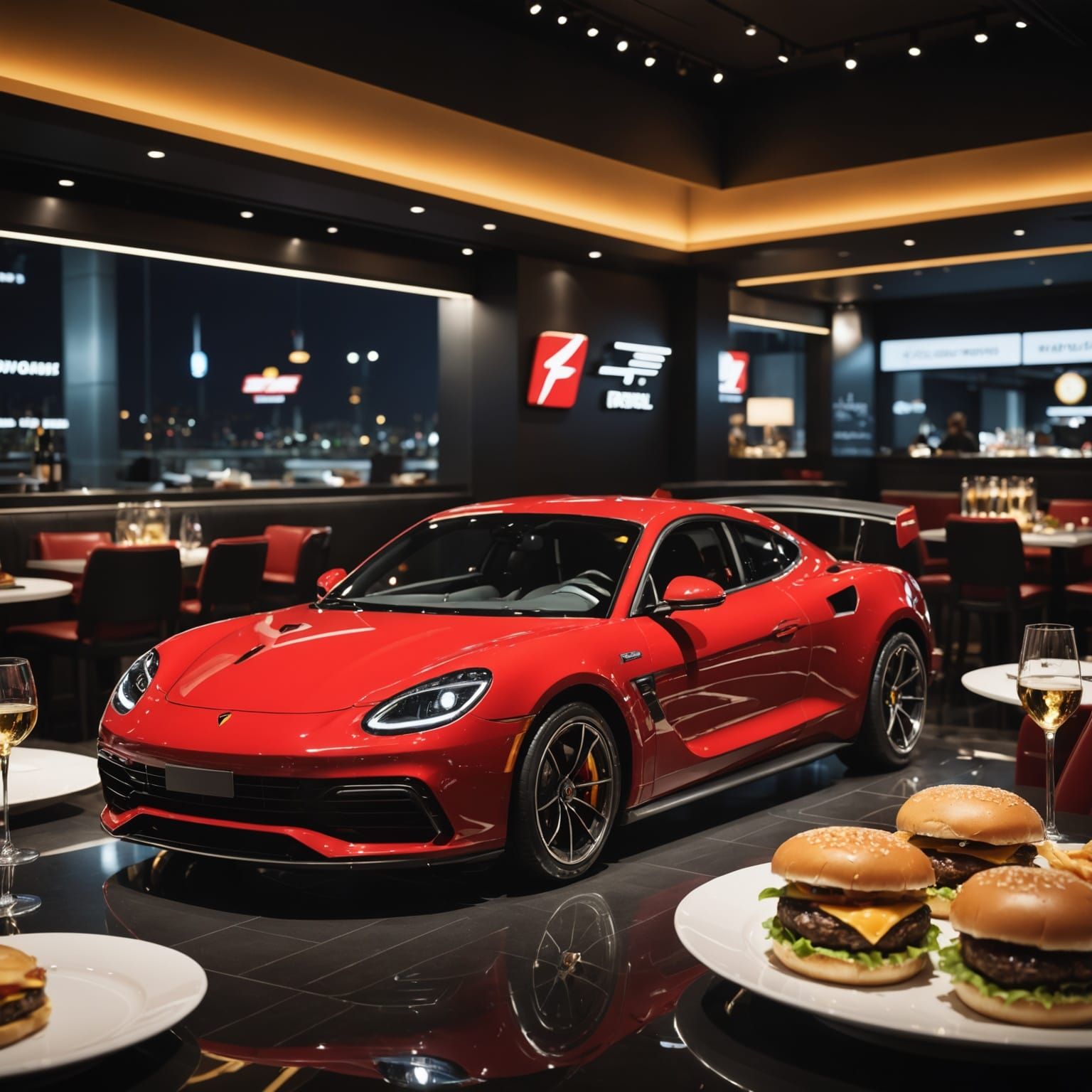 Luxury Burger Meal Inspired by F1 Grand Prix
