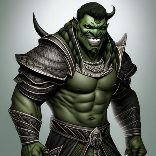 Kind and Handsome Orc with a Shy Smile