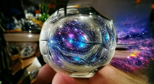 Galactic Glass Ball Floating in Space