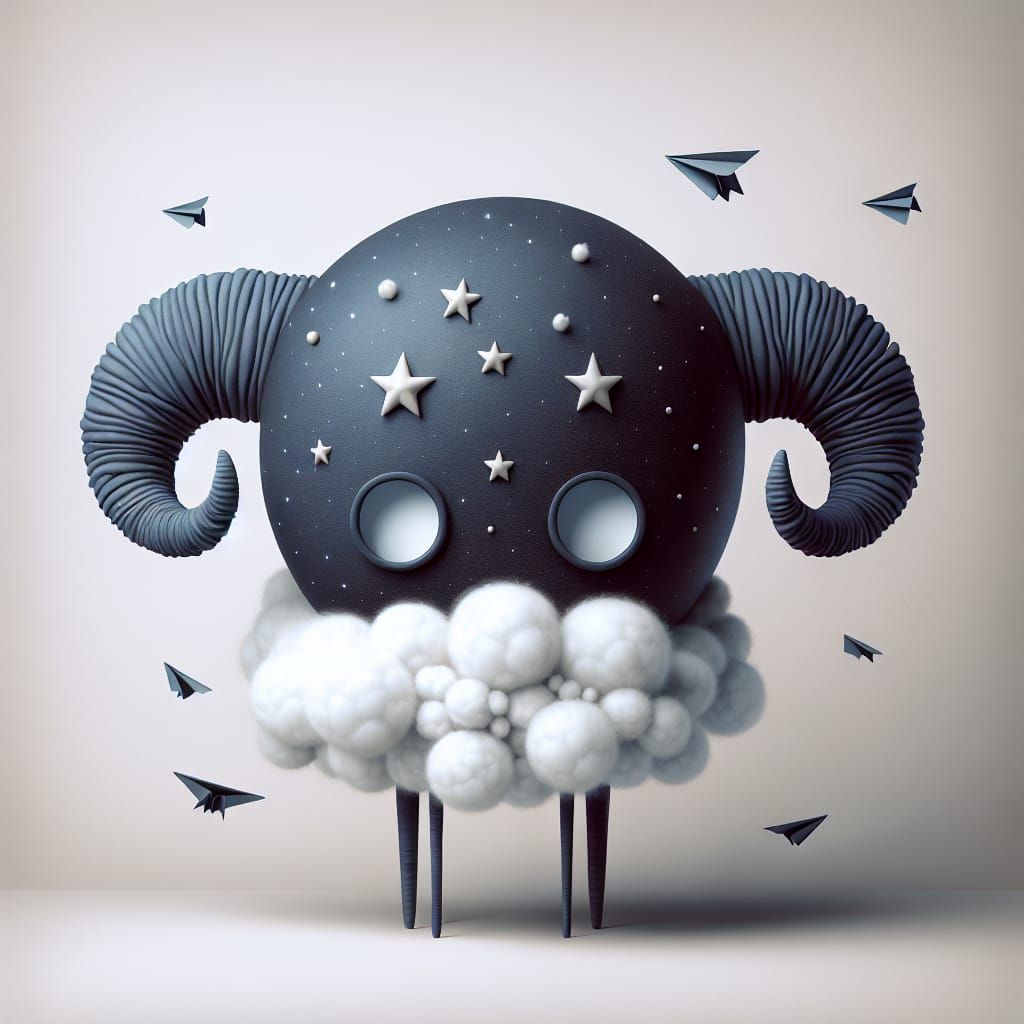 Whimsical Starry Character with Antennae