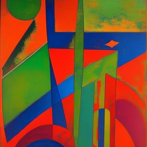 Abstract Botany with Sanskrit Calligraphy in Art Deco Style