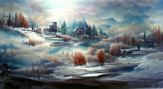 Winter Landscape as Detailed Matte Painting