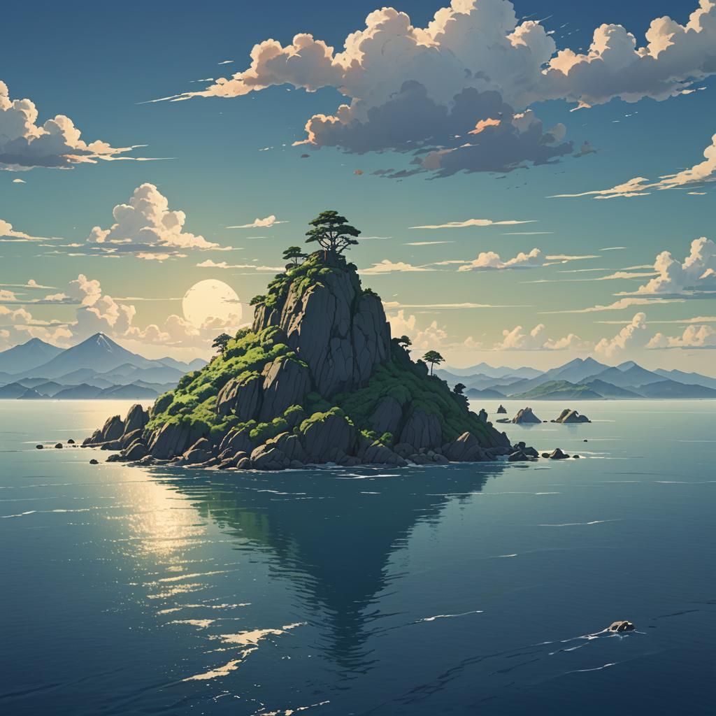 Barren Island in Anime Key Visual Style