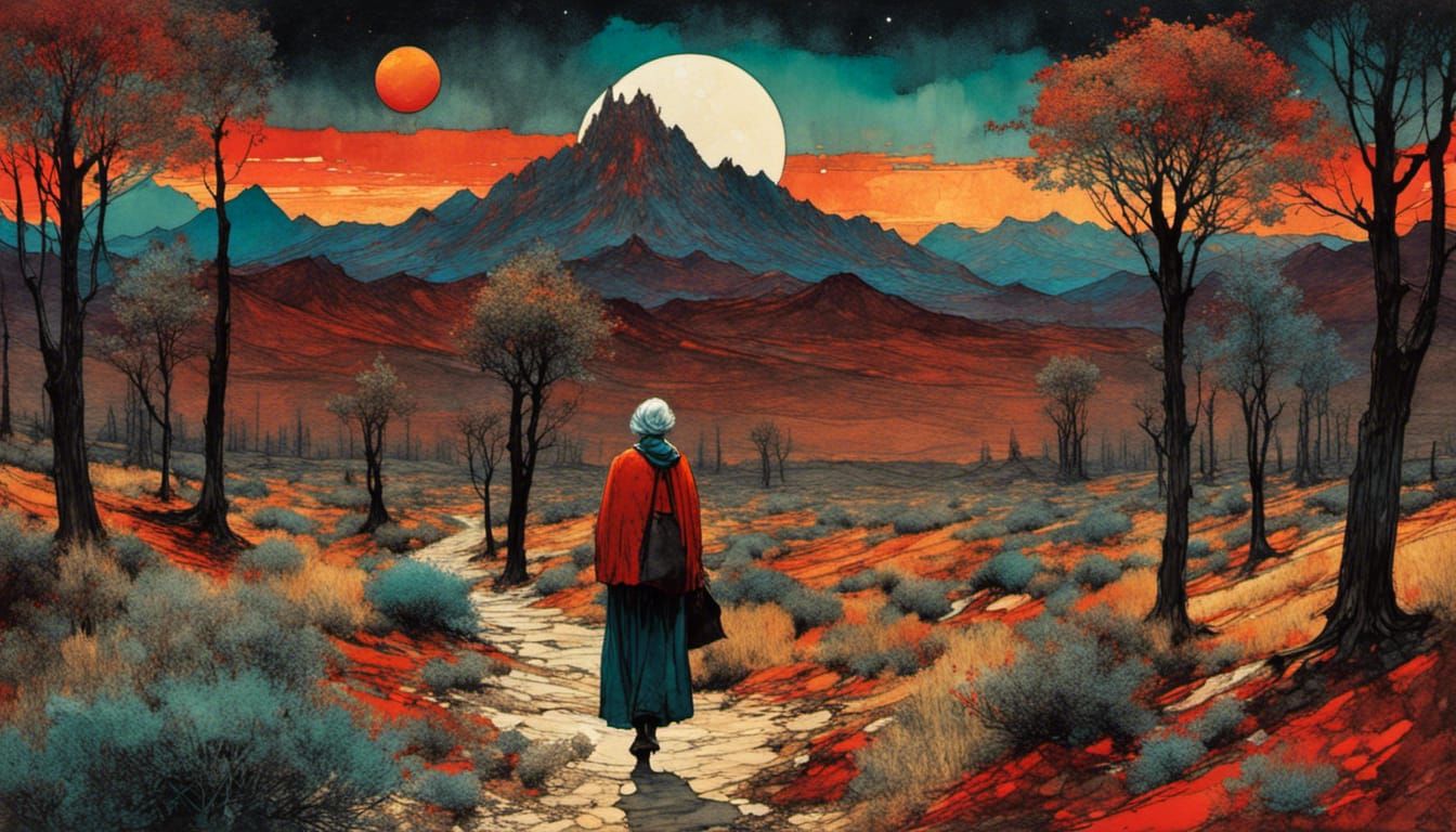 Surreal Desert Collage in Style of James R Eads