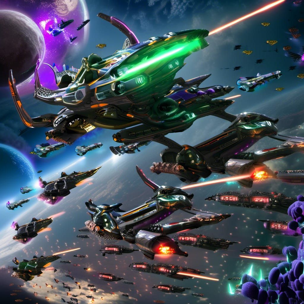Epic Sci-Fi Space Battle in 3D
