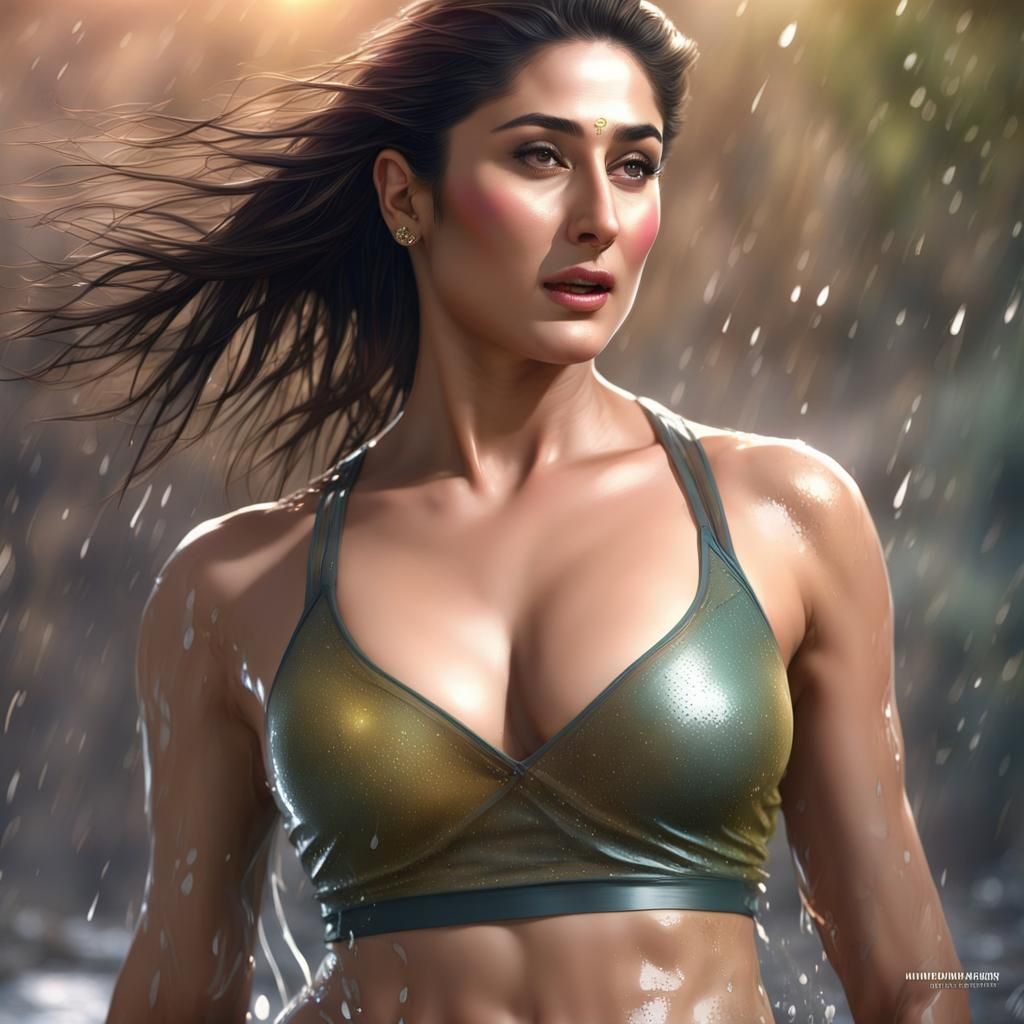 Woman in Wet Clothes: Detailed Digital Painting