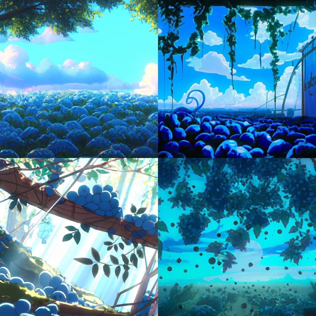 Blueberry in Studio Ghibli Anime Style