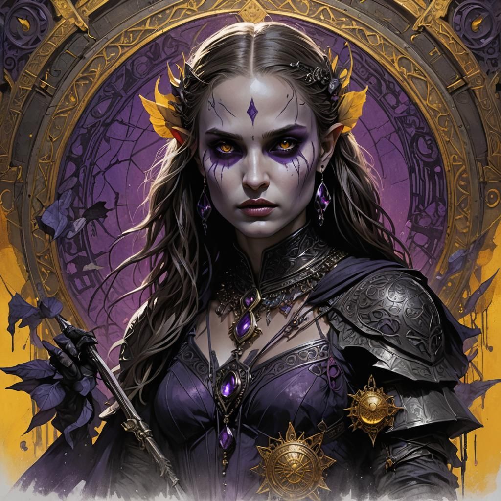 Drow with Mystical Artifacts: Dark Fantasy Concept Art