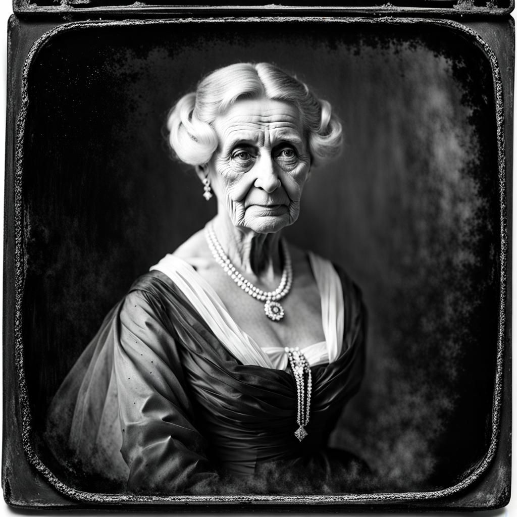 Creepy Daguerreotype Portrait of Stern Lady