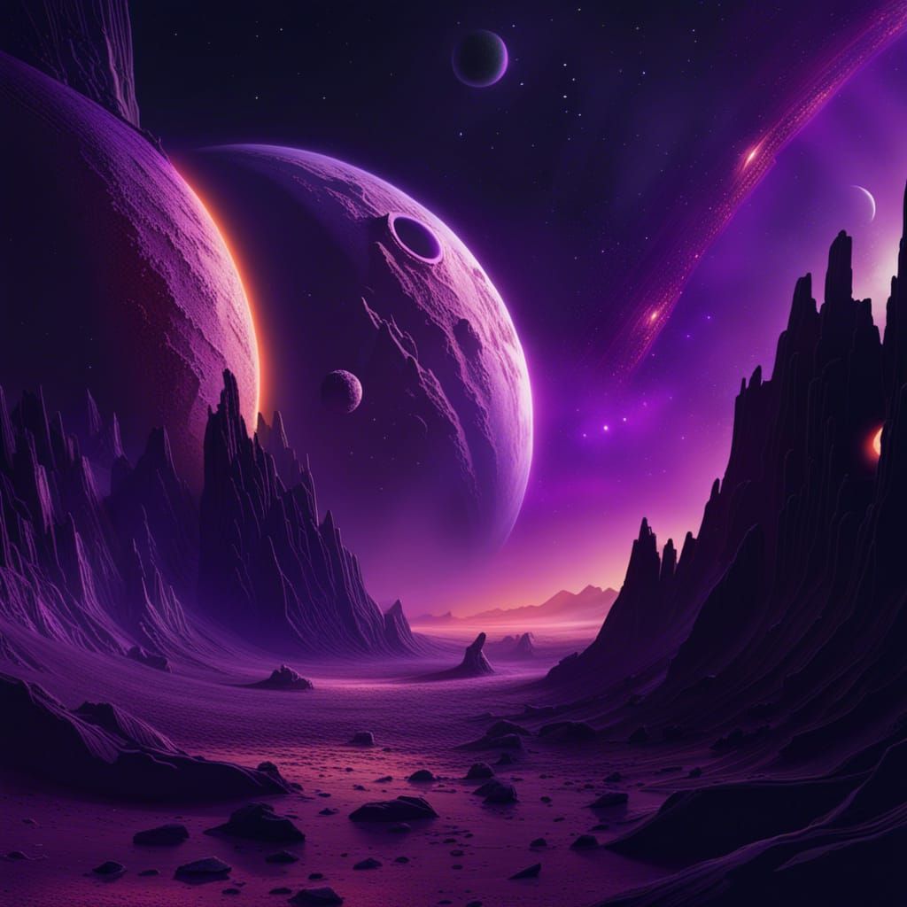 Purple Planet with Distant Black Hole