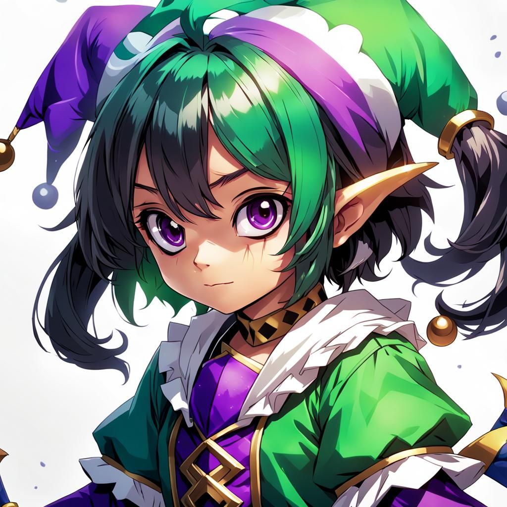 Halfling Rogue Jester in Anime Style
