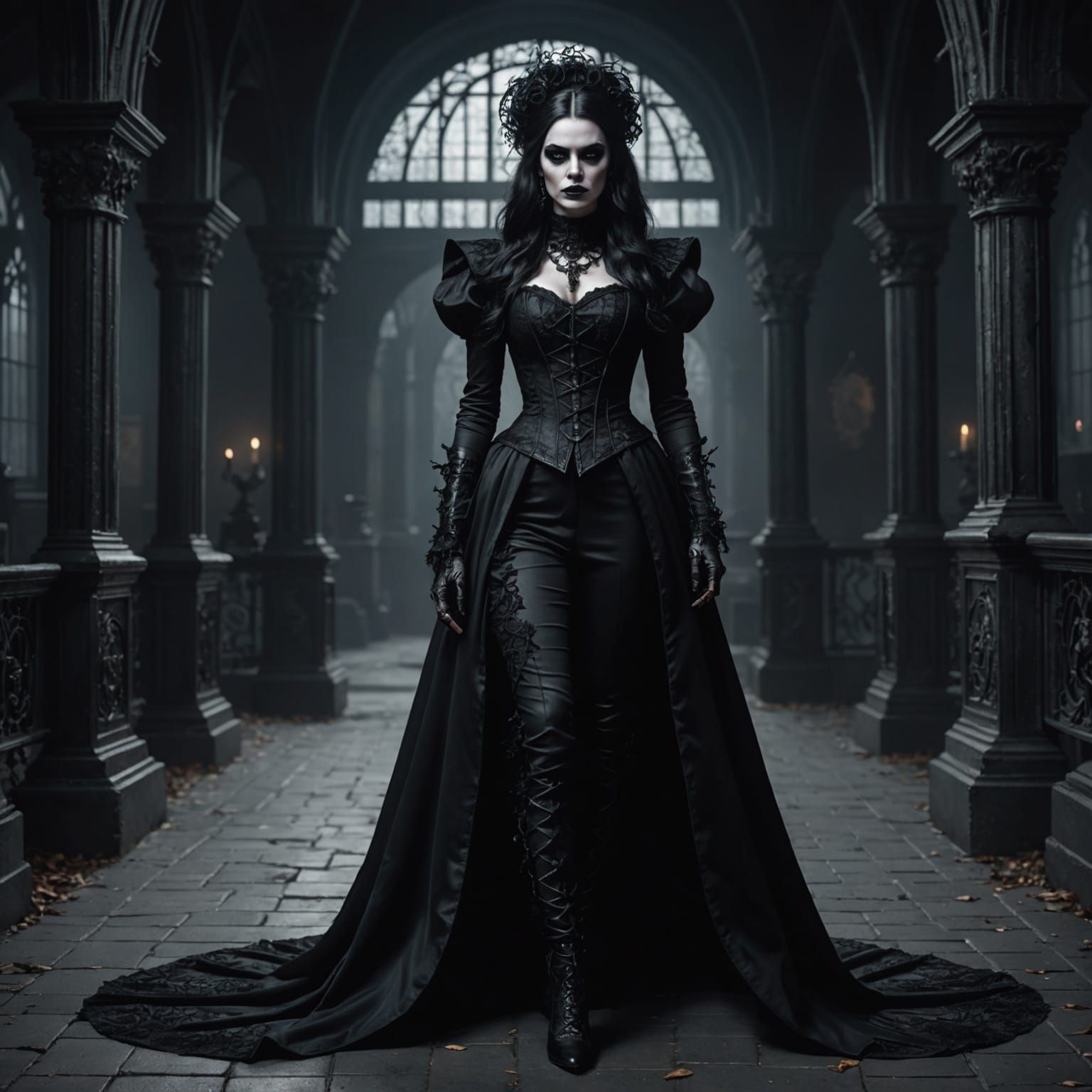 Gothic Beauty Portrait in Dark Fantasy Style