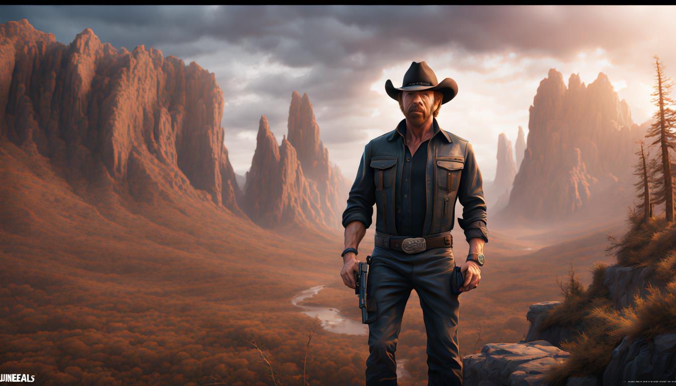 Chuck Norris: Detailed Matte Painting in Deep Color