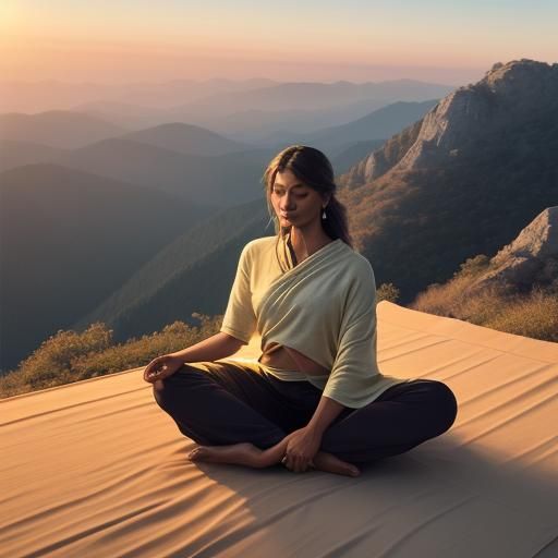 Serene Sunrise Yoga: An Illustration in Pastel Colors