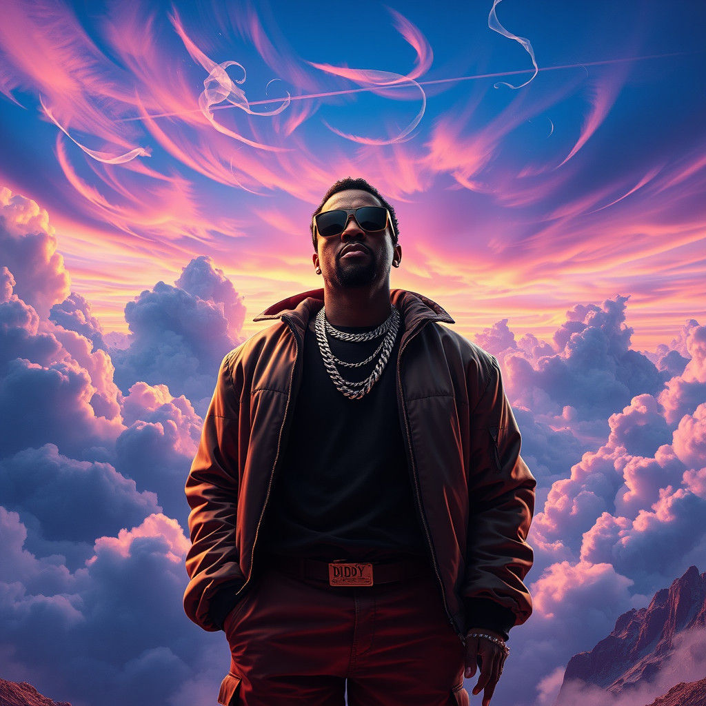 Rapper in Dreamlike Landscape: 8K Matte Painting