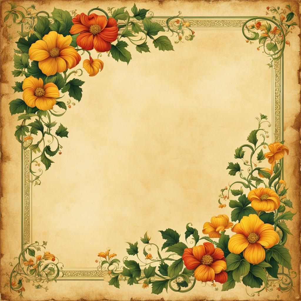 Illuminated Manuscript Page with Floral Border