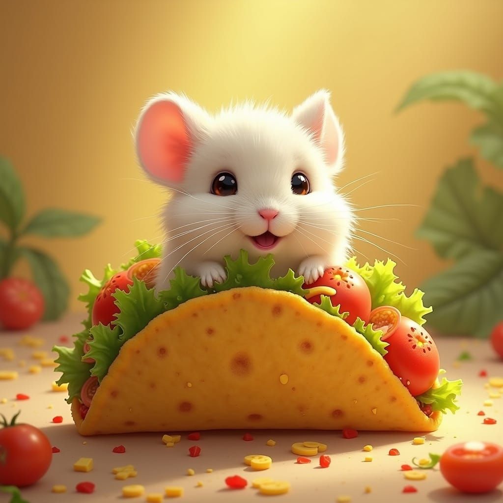 Cute Chinchilla Peeking From A Vibrant Taco