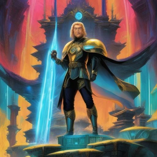 Ming the Merciless in Throne Room: Hyperrealistic Art