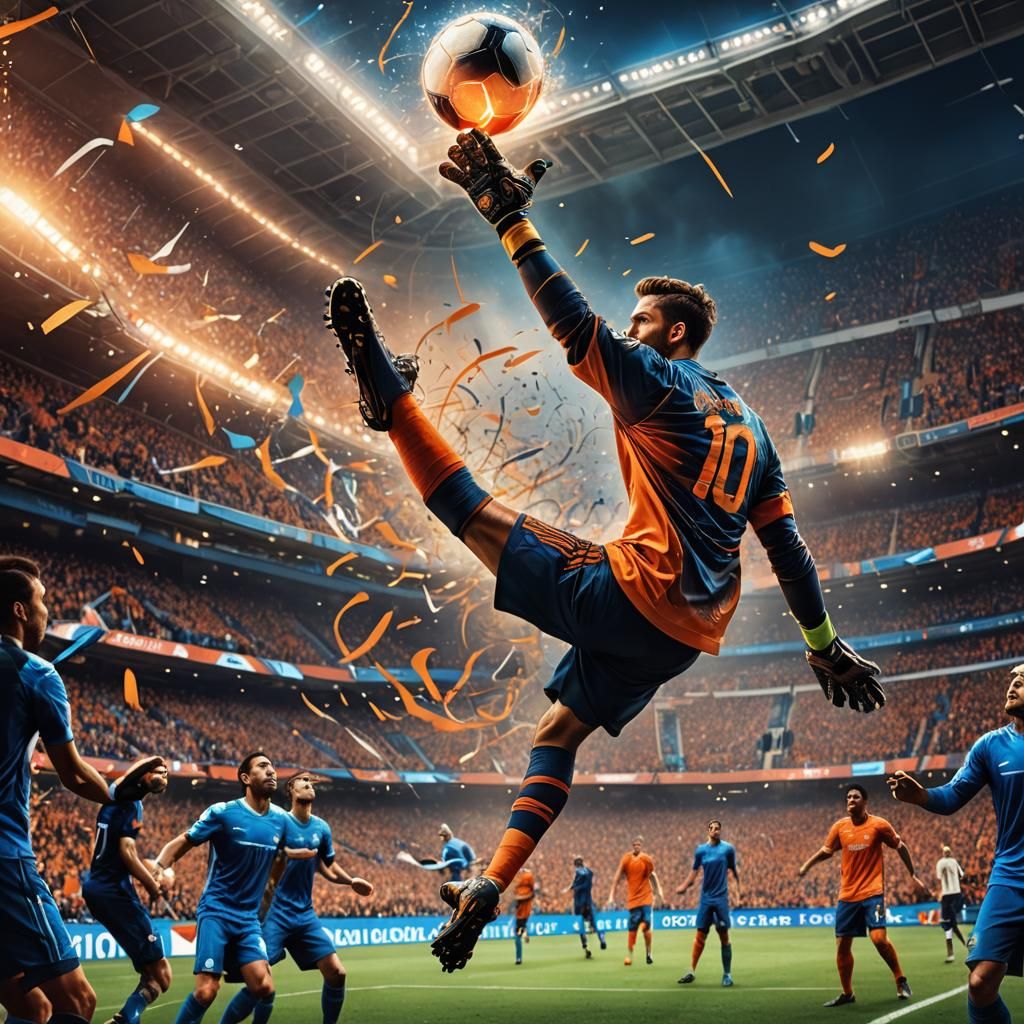 Goalkeeper's Mystical Save: Fantasy Concept Art