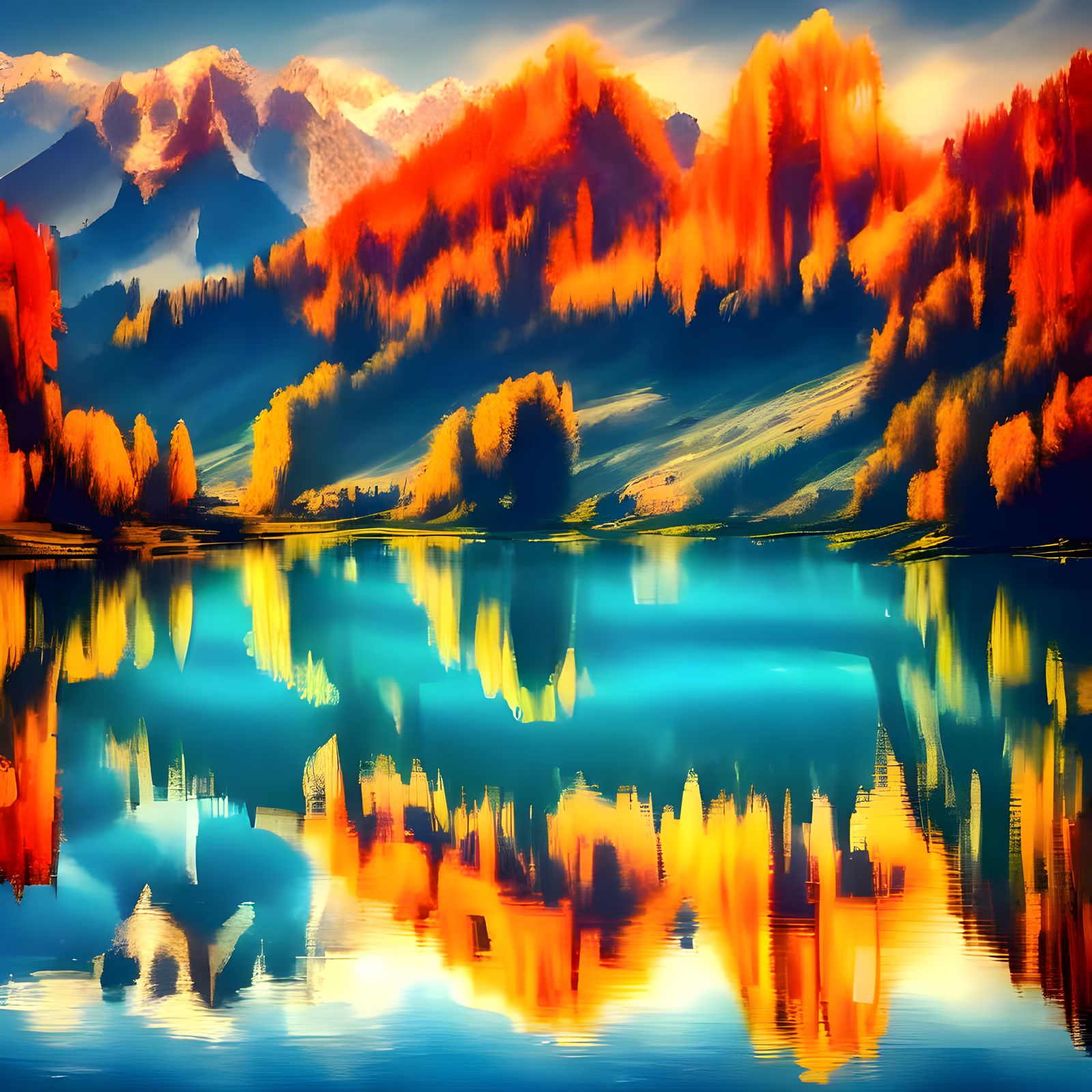 Oriental Shikara Boat on Turquoise Lake in Kashmir