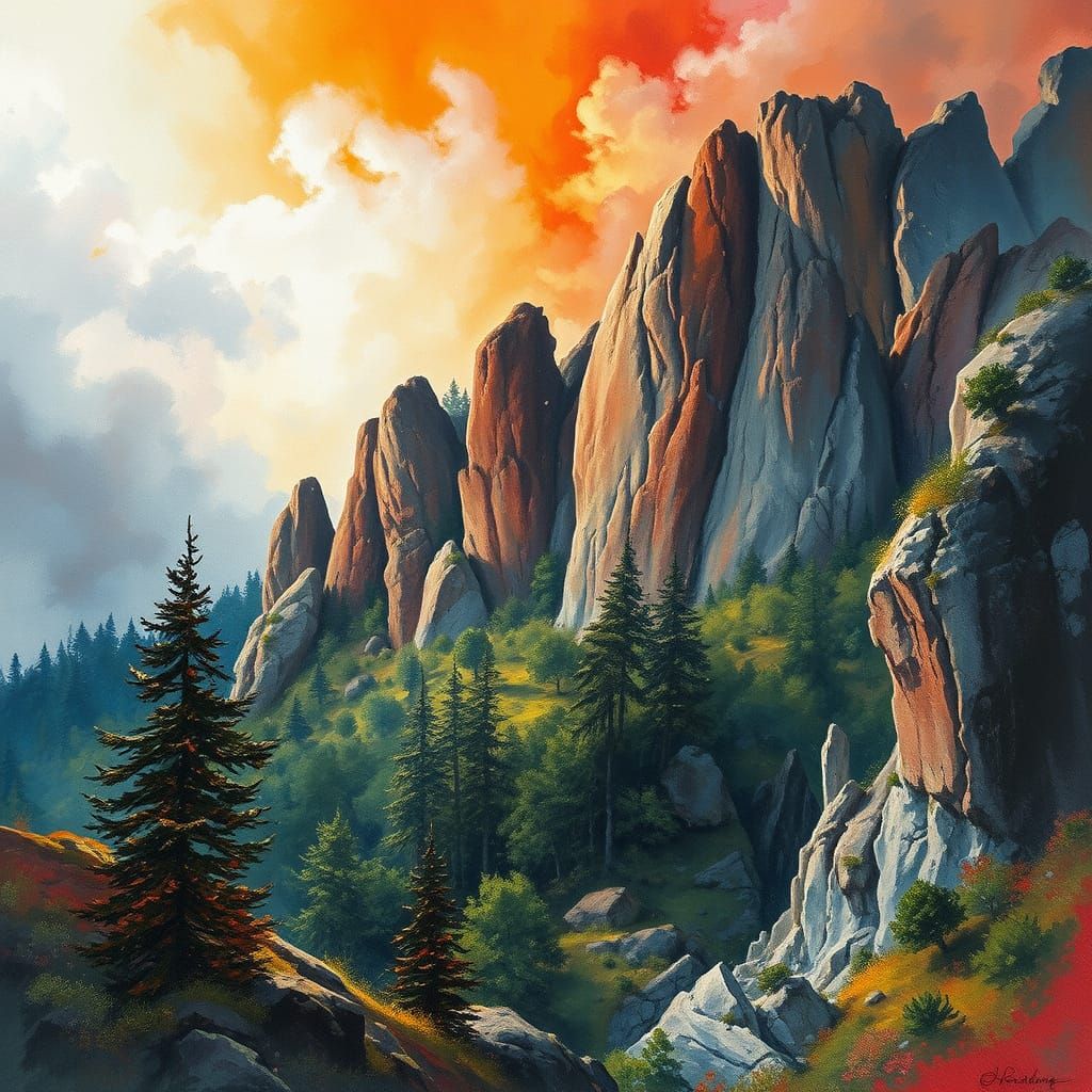 Fairground in Gouache Style