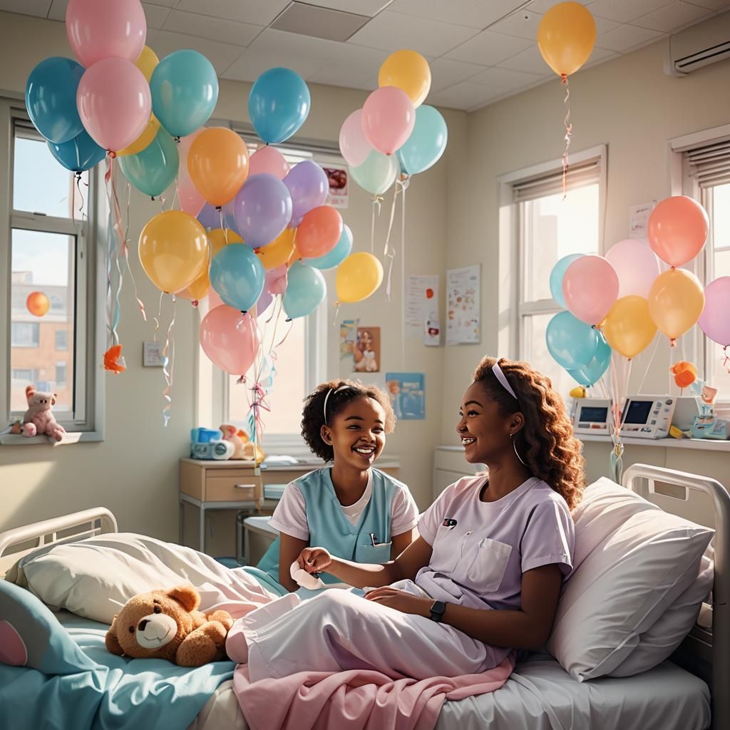 Joyful Squishmallow Greets Girl: Vibrant Digital Art